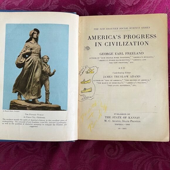 1942 Vintage Book: America’s Progress in Civilization by Freeland and Adams - Picture 3 of 12